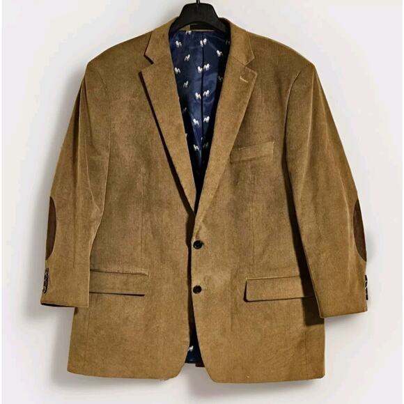 Lauren Ralph Lauren Polo Black Label Mens Blazer‎ Sport Coat Corduroy Brown 46L